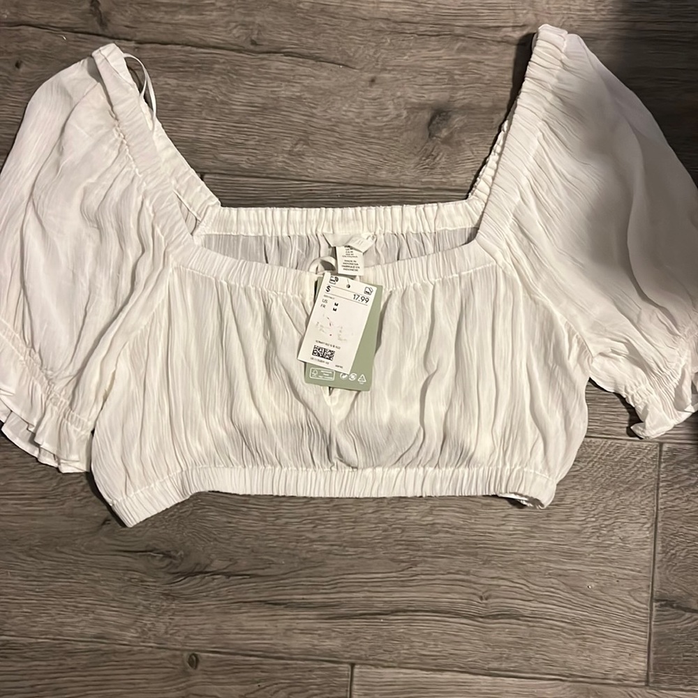 H&M white crop top NWT